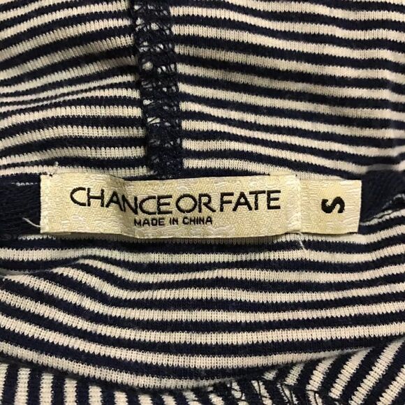 Chance Or Fate Womens Blue/White Long Sleeve Hooded Top Hoodie Shirt - Size S - Picture 5 of 8